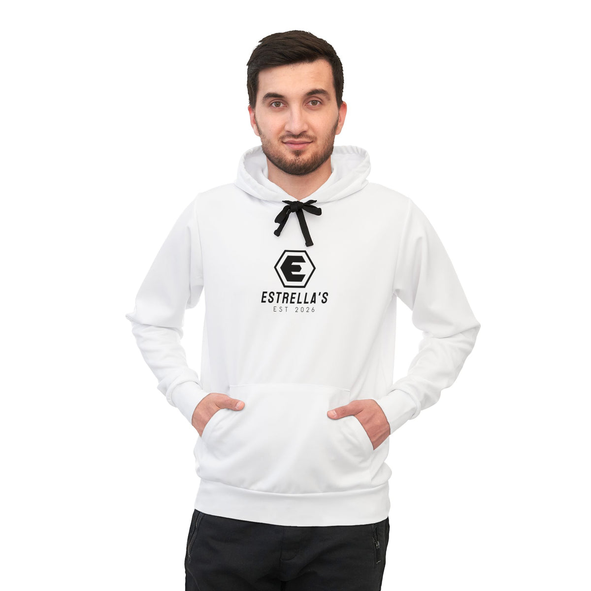 Estella's Athletics Logo Hoodie — Minimal Athletic White Pullover