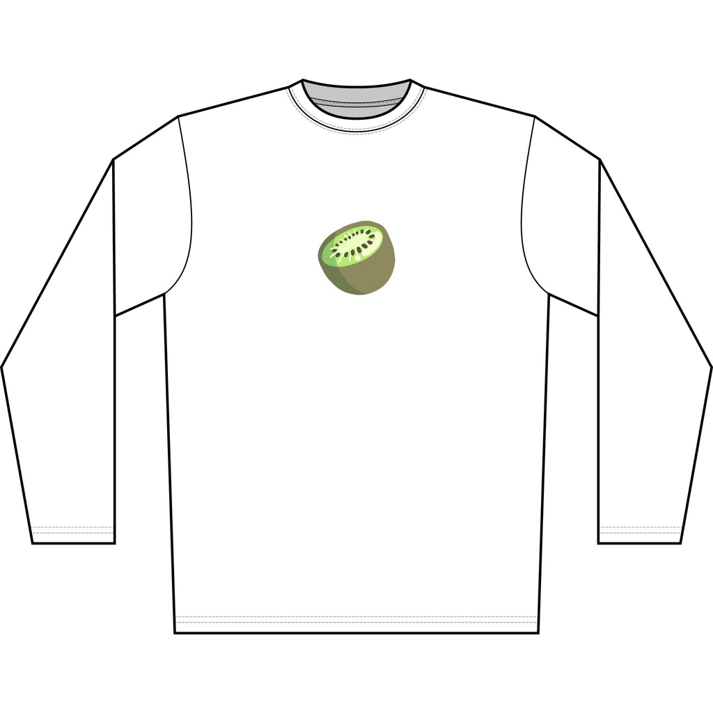 Kiwi Chest Long Sleeve Shirt — Minimal Fruit Graphic for Men