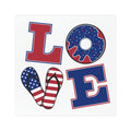 Patriotic LOVE Car Magnet – American Flag Flip-Flop & Donut Design